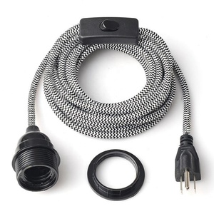 15ft US Plug in Pendentif Lumière Cordon Kit Américain <span class=keywords><strong>Tissu</strong></span> Câble Ensemble 110V Lampe Fil Suspendu <span class=keywords><strong>Luminaire</strong></span> - Product Image 3