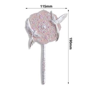 Private Label Single Side Metal <b>Small</b> Handheld Circular OEM/ODM Cosmetic Makeup Bling Hand <b>Mirrors</b> for Women - Product Image 3