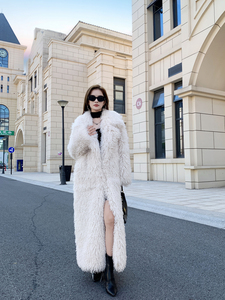 Chaqueta Larga de Piel Sintética Personalizada con Solapa, Chaqueta de Piel Sintética de Manga Larga para Mujer, Abrigo de Piel Sintética de Talla Grande, Cortavientos y Cálido - Product Image 5