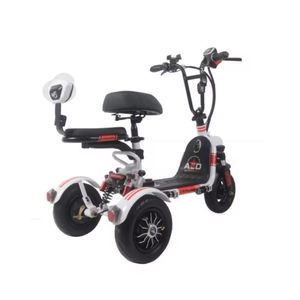 Trottinette électrique pliable à 3 roues 2026 |   Design sportif blanc et rouge |   Tricycle électrique à double usage pour animaux de compagnie et <span class=keywords><strong>passagers</strong></span> - Product Image 3