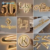 Enseigne lumineuse publicitaire extérieure personnalisée en métal avec logo 3D, lettres LED, étanche IP67, garantie 2 ans, vente en gros