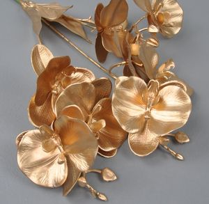 Feuilles d'eucalyptus artificielles dorées, feuilles de ginkgo dorées pour mariage, décoration, variété de feuilles de plantes dorées artificielles - Product Image 3