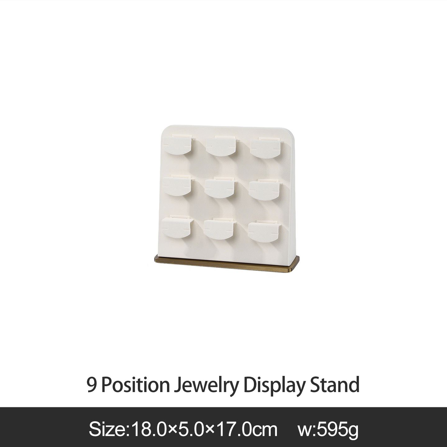Soporte de exhibición de joyería blanco de 9 posiciones