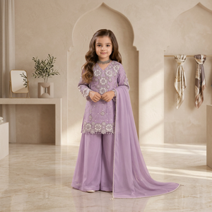 Exclusive Trendy Wedding Season Sequence Embroidery Worked <b>Top</b> Palazzo & Dupatta-TENNECY Party Style Quick Dry - Product Image 1