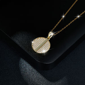 Collares de Moissanita con Colgante de Silicona Plateado en Oro de 14K Estilo Hip Hop - Product Image 5