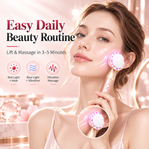 Rouleau de massage facial chauffant en jade LED, masseur de beauté vibrant pour le soin de la peau, outil pour usage quotidien - Product Image 1