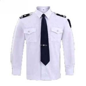Uniforme Profesional de Guardia de Seguridad para Hombre, Camisa Blanca de Manga Larga de Poliéster y Algodón con Corbata y Pantalones Azul Oscuro, Tallas Estándar - Product Image 5