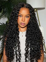 Peluca de Encaje sin Pegamento con Rizos en Espiral 6x8 y 13x6, Estilo Pixie Rizado, Densidad 180-250%, Lista para Usar, Peluca de Cabello Humano para Mujer