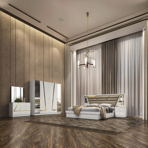 DAVINI Set Completo di Mobili per Camera da <span class=keywords><strong>Letto</strong></span>: <span class=keywords><strong>Letto</strong></span>, 2 Comodini, Armadio, Cassettiera, Tavolo, Design con Specchio, Altamente Personalizzabile per Appartamenti - Product Image 2