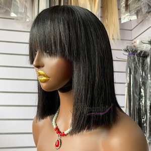 Peluca de Cabello Humano Natural con Flecos de Encaje 3*1, con Cabello Vietnamita de 10 Pulgadas o Más, Banda Elástica Transpirable para un Ajuste Seguro - Product Image 3