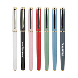 カスタマイズされたロゴ高級メタルジェルペン0.5mm黒インク詰め替え可能スムーズな書き込み署名ペンオフィススクールギフト用バルク - Product Image 1