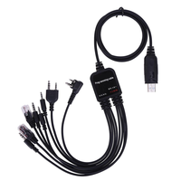 Cable Programador USB 8 en 1 para Computadora, para Kenwood, Baofeng, Motorola, Yaesus, Icom, Walkie Talkie, Radio de Auto, Software de CD