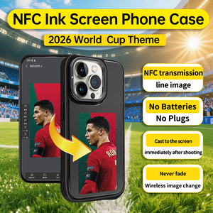 Coque de téléphone NFC E-ink pour fans de la Coupe du Monde 2026, album photo électronique DIY, projection d'écran, vente en gros d'usine, coque pour <span class=keywords><strong>iPhone</strong></span> 15 Pro Max - Product Image 1