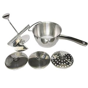 Molinillo manual de manivela rotativa de acero inoxidable con 3 discos de fresado para triturar, colar, molinillo de alimentos - Product Image 4