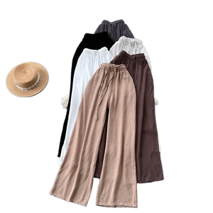 2025 Summer Casual Straight Long <b>Pants</b> Women Anti-Wrinkle Waterproof Breathable Quick Dry Sustainable Polyester/Cotton Garment - Product Image 1