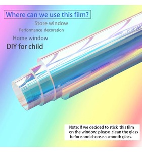 Film holographique irisé dichroïque anti-explosion, isolation thermique, auto-adhésif, épaisseur 2 mil, film transparent pour fenêtre, décoratif - Product Image 3