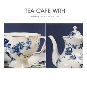 Jarra de cerámica con diseño de <span class=keywords><strong>rosas</strong></span>, juego de taza de café y platillo, tetera inglesa para la tarde con cuchara - Product Image 6