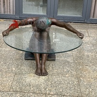 Sculpture de table basse en bronze, fille nue, technique de moulage, impression numérique, hauteur 100 cm, pour décoration de café, objet de collection