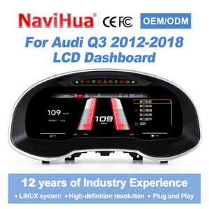 Navihua - Nouveau design - Tableau de bord numérique pour voiture - Système Linux - Carplay - Compteur de vitesse automatique - Écran LCD - Panneau d'instruments - Cockpit pour Audi Q3 2012-2018 - Product Image 1