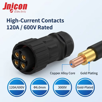 Connecteur étanche robuste M40 4 cœurs 120A 600V IP67, prise d'alimentation circulaire pour automatisation industrielle et robotique