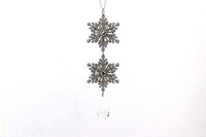 Рождественские блестящие пластиковые украшения в виде двойных снежинок, украшения для рождественской елки для зимней страны чудес, праздничный декор для вечеринки - Product Image 3