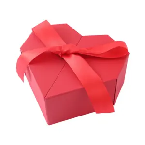 Kotak Hadiah Bunga Berbentuk Hati Mewah Kosong Pabrikan untuk Pesta Pernikahan Grosir Kotak Cokelat Berbentuk Hati