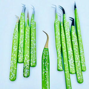 Pinzas de Microfibra para Pestañas con Logotipo Personalizado, Punta de Fibra, Herramienta de Extensión de Pestañas de Volumen de Lujo para Artistas de Pestañas - Product Image 1