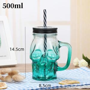 Venta al por mayor nuevo diseño de gran capacidad creativa con cabeza de <span class=keywords><strong>calavera</strong></span> vaso de cristal <span class=keywords><strong>vodka</strong></span> licores nuevo tarro de cristal fiesta Bar cristalería - Product Image 4