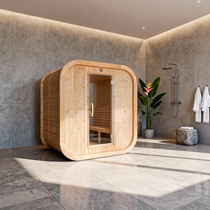 <span class=keywords><strong>Sauna</strong></span> a cubo da esterno 2025 di tendenza con stufa elettrica, <span class=keywords><strong>sauna</strong></span> finlandese in abete rosso per 4 persone - Product Image 1