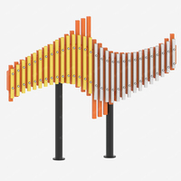 OXFORD Outdoor Percussion Musical Instrument-Wave Shape Sound Tube Playground Equipment for Kids Iron & FRP 60x53xH29cm