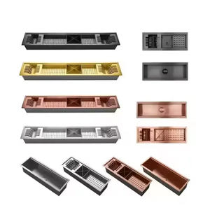 Évier <span class=keywords><strong>de</strong></span> cuisine en acier inoxydable Vaisselle en verre et accessoires Séchage égouttoir Canal Organisateur <span class=keywords><strong>Gouttière</strong></span> Bar Évier - Product Image 4