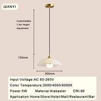 Lustre en albâtre espagnol, lampe d'art nordique pour salon et salle à manger, lampe suspendue moderne de luxe pour villa et chambre à coucher en marbre