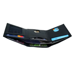 Mens Genuine Leather Pocket Card Organizer <b>Compact</b> <b>Wallet</b> Multi Slot Card Storage with Elastic Band Closure - Product Image 2