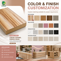 Panneau MDF mélaminé Jinbase 18 mm, motif marbre crème caramel, E0, 1220x2440 mm, panneau de fibres à densité moyenne stratifié mélamine pour