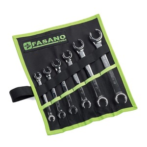 Fasano <b>Tools</b> 6-Piece Combination Wrench Set Metric 8-19mm Rolling <b>Roll</b> Case - Product Image 1