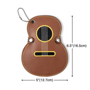 Llavero con forma de guitarra con 17 ranuras, práctico estuche de cuero para púas de guitarra para almacenamiento y acceso - Product Image 3