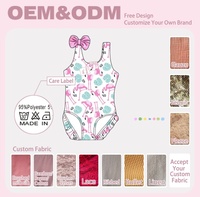 Traje de Baño de una Pieza Personalizado para Niñas Pequeñas, Traje de Baño con Volantes de Secado Rápido, Traje de Baño para Playa, Bikini Rosa para Niñas de 7-8 Años