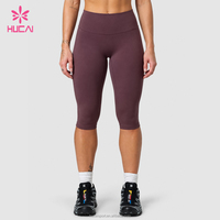 Leggings Capri de Yoga Taille Haute pour Femme, Anti-Transparence, Effet Scrunch, Sans Couture Frontale, Personnalisables avec Logo ODM HUCAI, Idéaux pour l'Entraînement et le Fitness