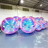 Sphère géante irisée flottante, ballons publicitaires gonflables, boule miroir en PVC, impression UV, imperméable, électrique