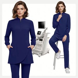 Nuevo Conjunto de Uniformes Médicos para Enfermeras, Uniformes de Hospital, Conjuntos de Uniformes de Enfermería, Uniformes de Enfermería con Blusa y Pantalones, Ropa de Trabajo para Salón de Belleza - Product Image 3