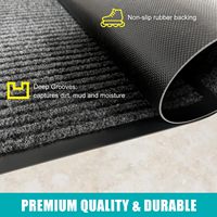 Tapis d'entrée personnalisé à double bande avec logo, usine OEM, PVC TPE antidérapant, commercial, échantillon gratuit