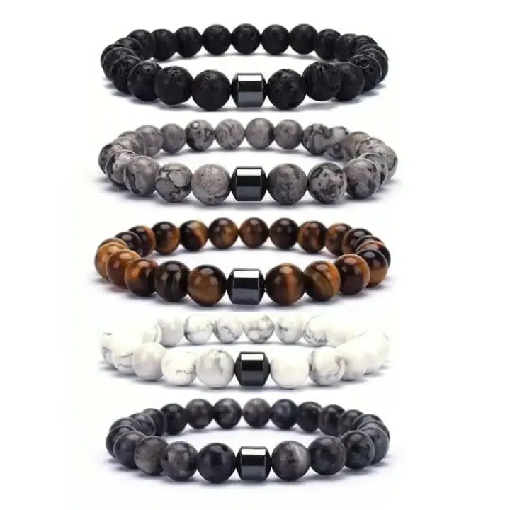 Nouveaux bracelets de pierres précieuses naturelles bracelets de perles de pierre de guérison hommes femmes bijoux pulsera mujeres