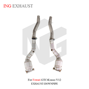 Tubo de Escape de Acero Inoxidable de Alto Flujo ING Ferrari para Ferrari <span class=keywords><strong>GTC4Lusso</strong></span> V12 con Protector de Calor, Piezas de Escape de Alta Calidad - Product Image 2