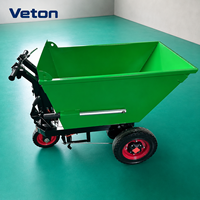 Chariot à plateforme à trois roues alimenté par batterie avec structure en acier pour les chantiers de construction, équipement de manutention de matériaux