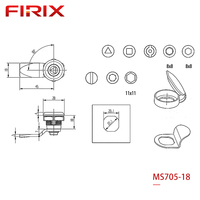 Serrure à came à clé en acier inoxydable MS705-18 |   Loquet antivol étanche et durable en acier poli pour armoires extérieures