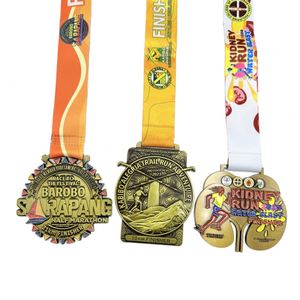 เหรียญรางวัลกีฬาธีมรางวัลกีฬา ทำจากโลหะผสมสังกะสีเคลือบทอง ชั้นที่ 1 พร้อมเทคนิคการเคลือบสีแบบอ่อน สำหรับผู้ชนะรางวัลกีฬา - Product Image 3