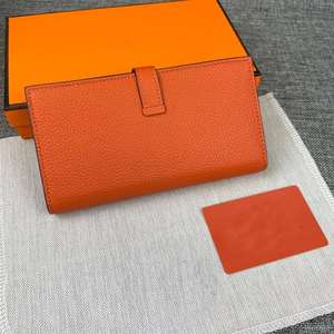 Cartera de Cuero Genuino para Hombre, Diseño Geométrico con Botones, Multifuncional, con Ranuras para Tarjetas y Efectivo, Estilo Casual con Colores Contrastantes - Product Image 3