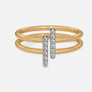 Bague personnalisée pour femme à conception ouverte avec diamant de laboratoire taille ronde en or jaune 14 carats pour usage quotidien, commande en gros - Product Image 2