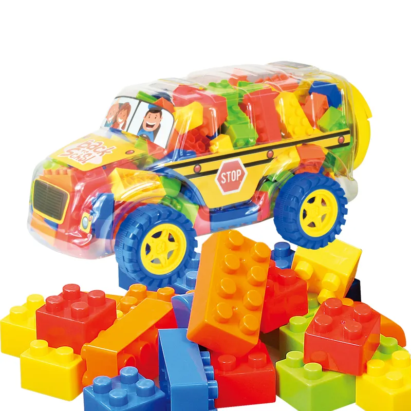 Mega Blocks Friction Car Big Building Blocks Kids Classic Educational DIY Bricks Toys