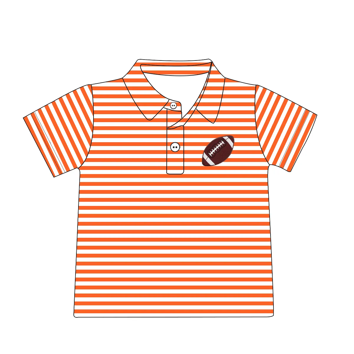 Camisa infantil de polo bordado, camiseta pulôver de algodão laranja para bebês meninos